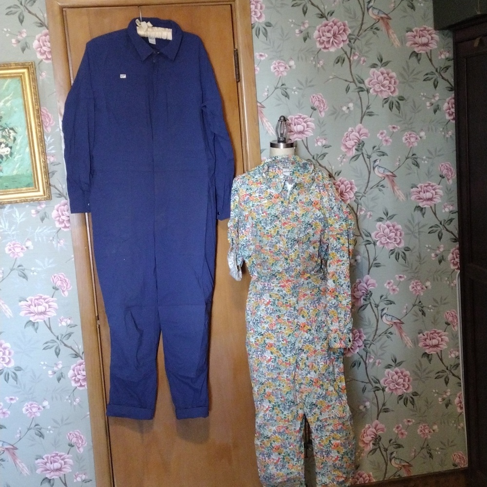 Duluth Trading Co Floral And Navy Jumpsuit Grouping